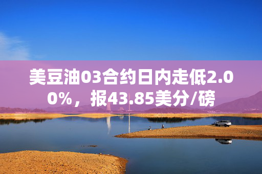 美豆油03合约日内走低2.00%，报43.85美分/磅