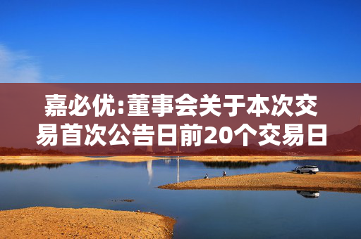 嘉必优:董事会关于本次交易首次公告日前20个交易日内股票价格波动情况的说明